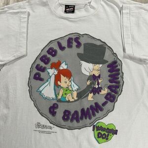 Vintage Fruit of the Loom 1993 Flintstones‎ T-Shirt Men Large White Made in USA